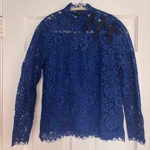 J. Crew Royal Blue Lace Blouse